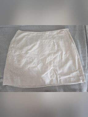 Parker White Cotton Skirt